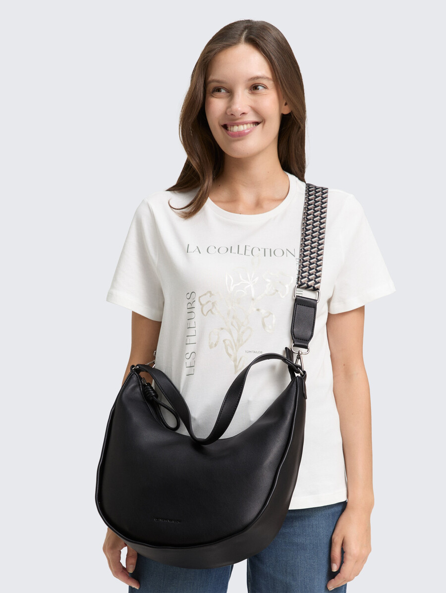tttatiana m schultertasche mit gemustertem webriemen