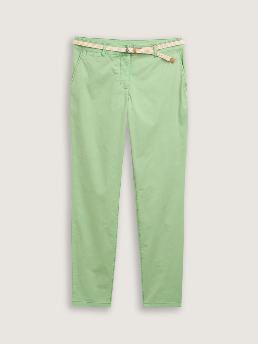 schmale chino-hose mit gürtel