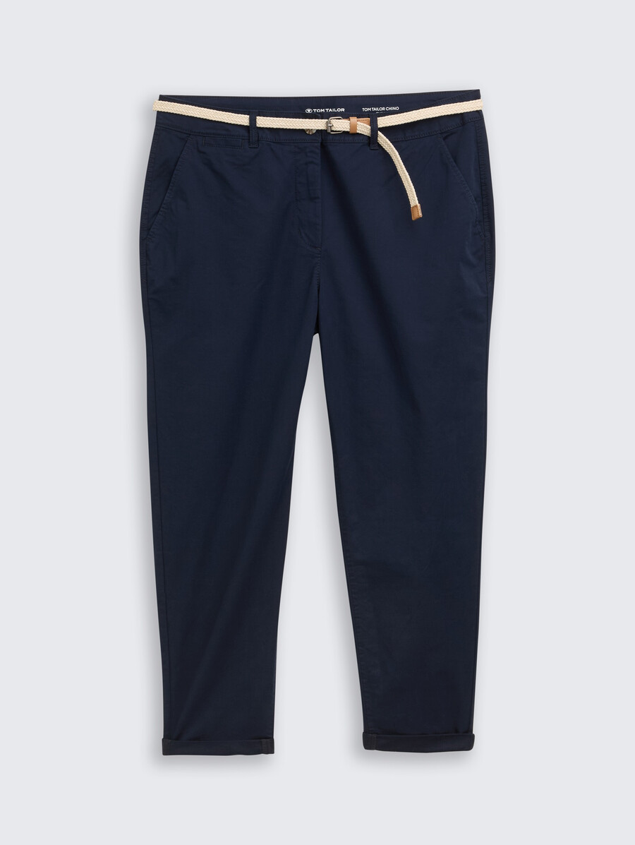 plus size – schmale chino-hose mit gürtel