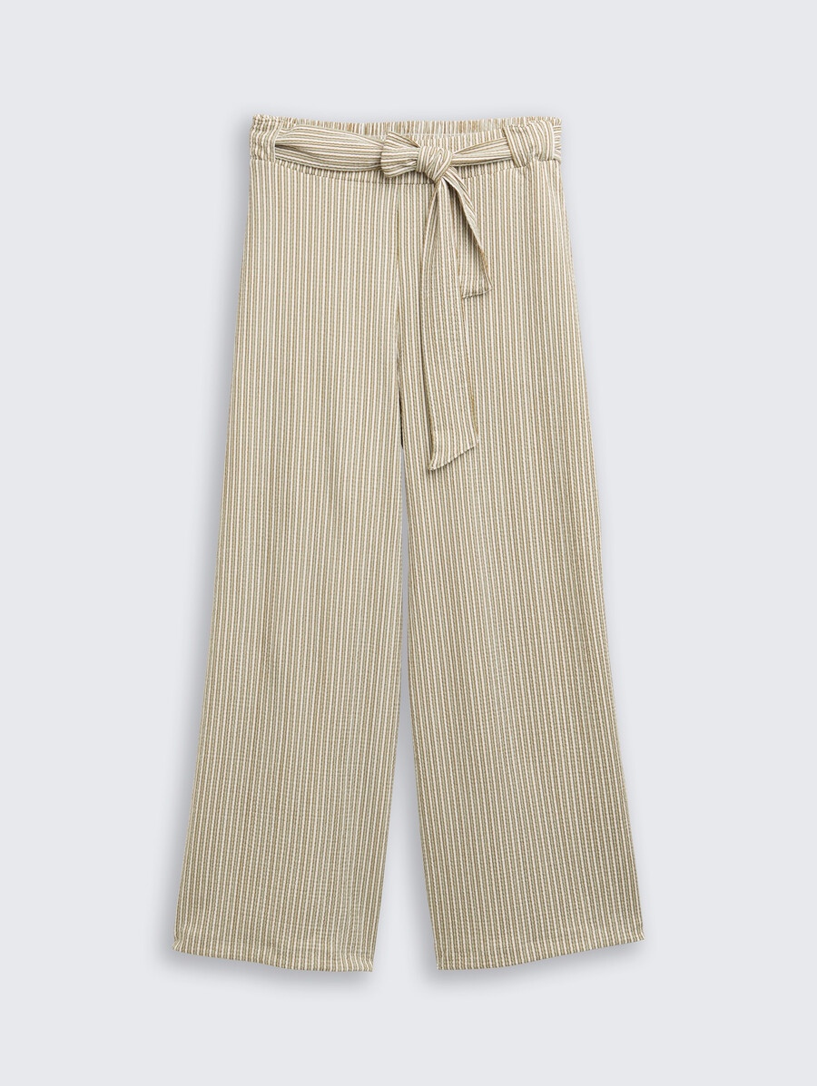 hochtaillierte culotte-hose mit bindegürtel