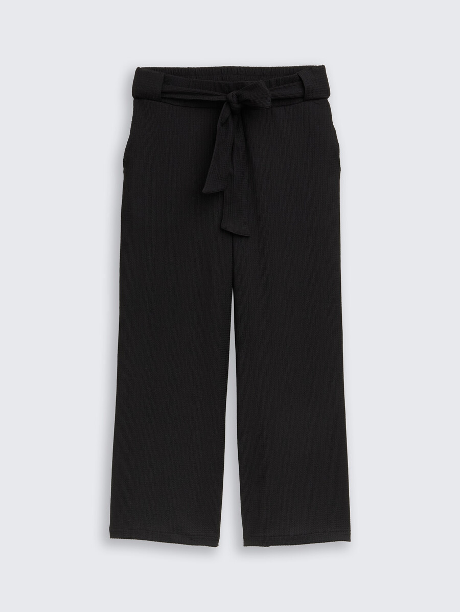 hochtaillierte culotte-hose mit bindegürtel