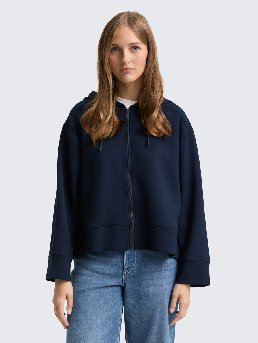 locker geschnittene scuba-hoodie-sweatjacke