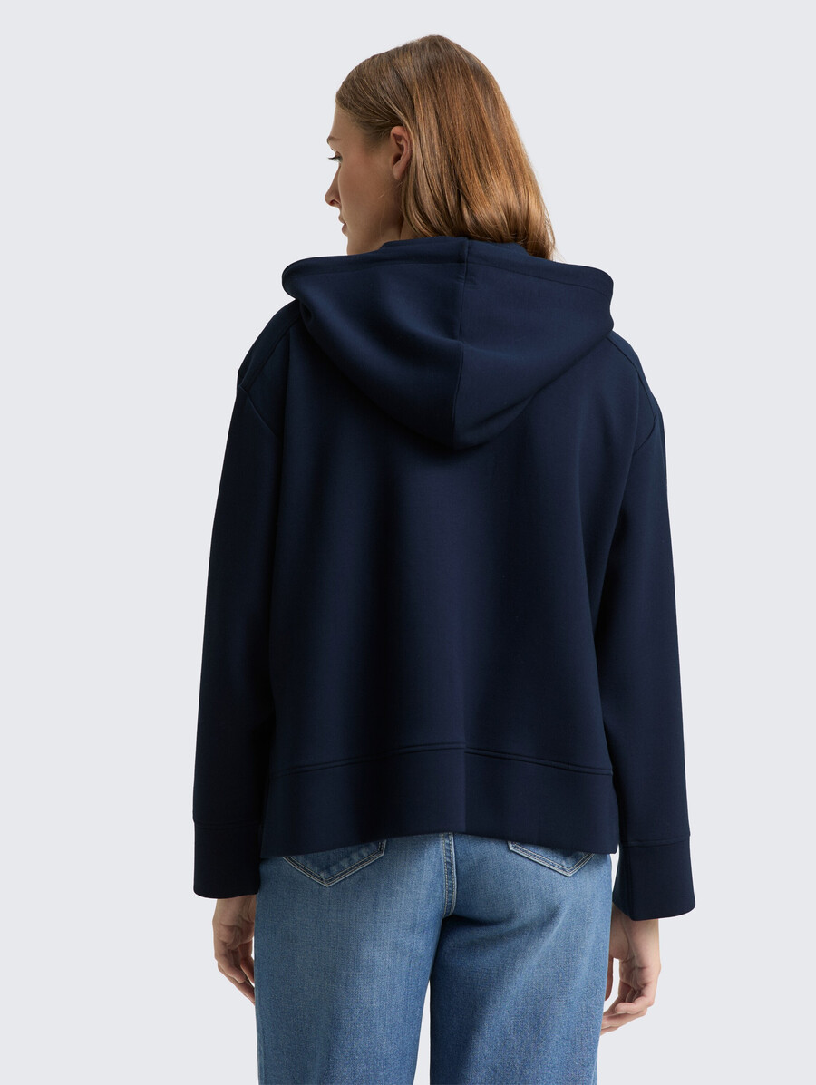 locker geschnittene scuba-hoodie-sweatjacke