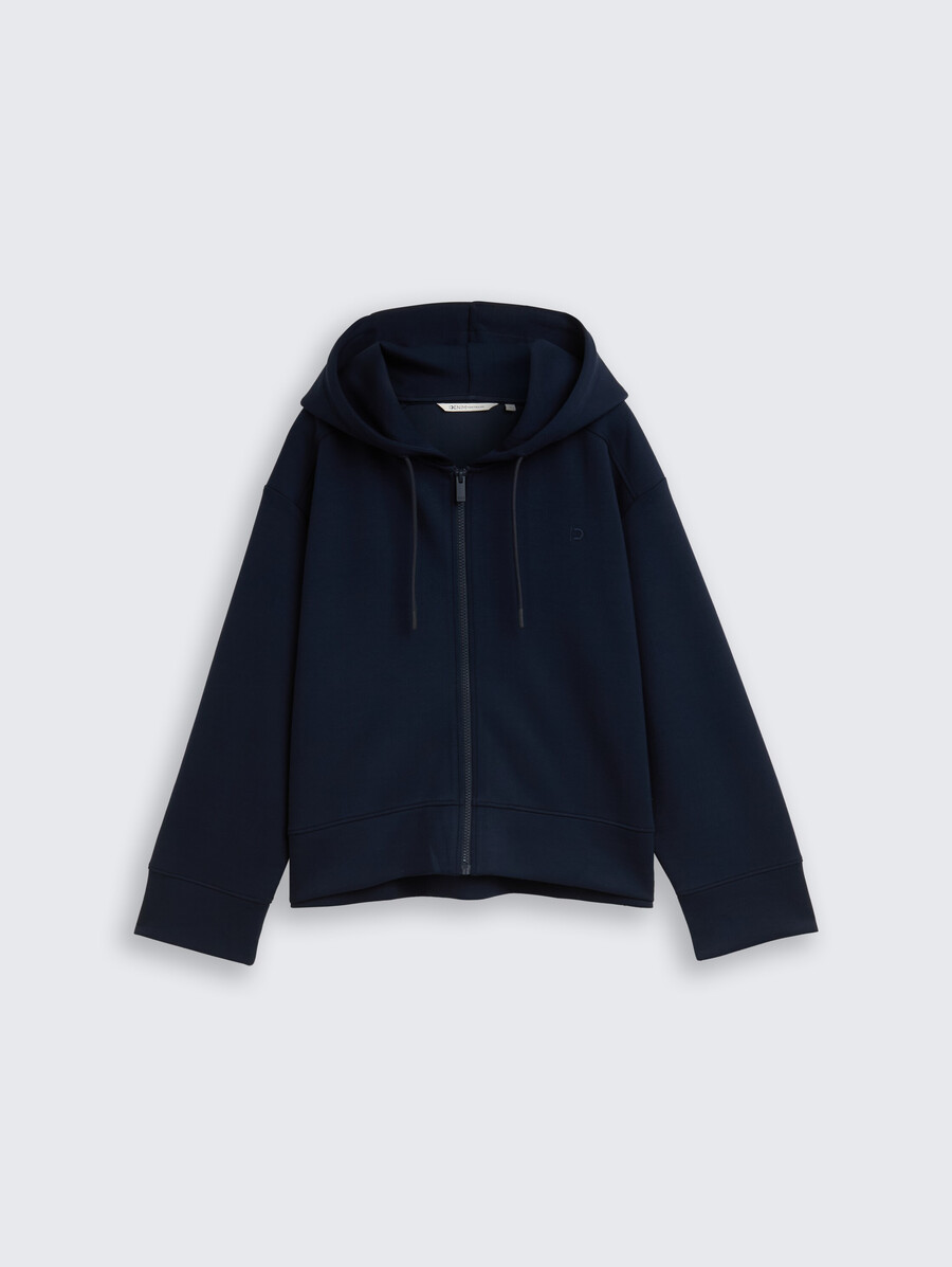 locker geschnittene scuba-hoodie-sweatjacke