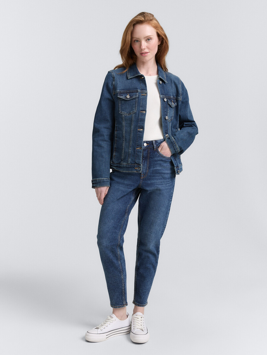 jeansjacke aus bio-baumwolle