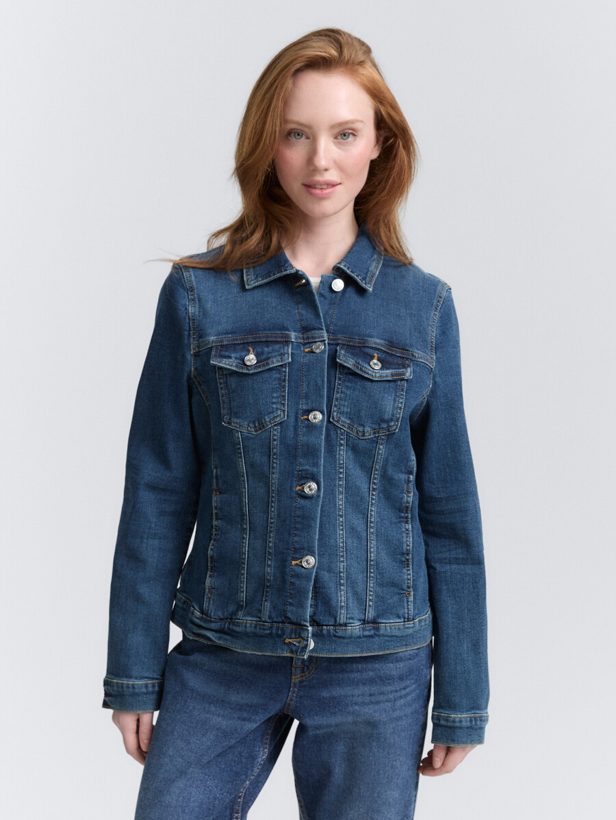 jeansjacke aus bio-baumwolle