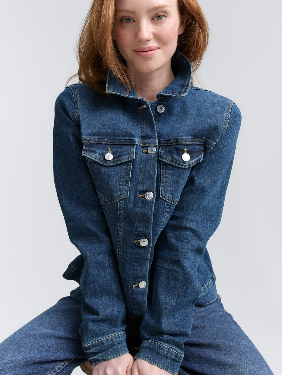 jeansjacke aus bio-baumwolle