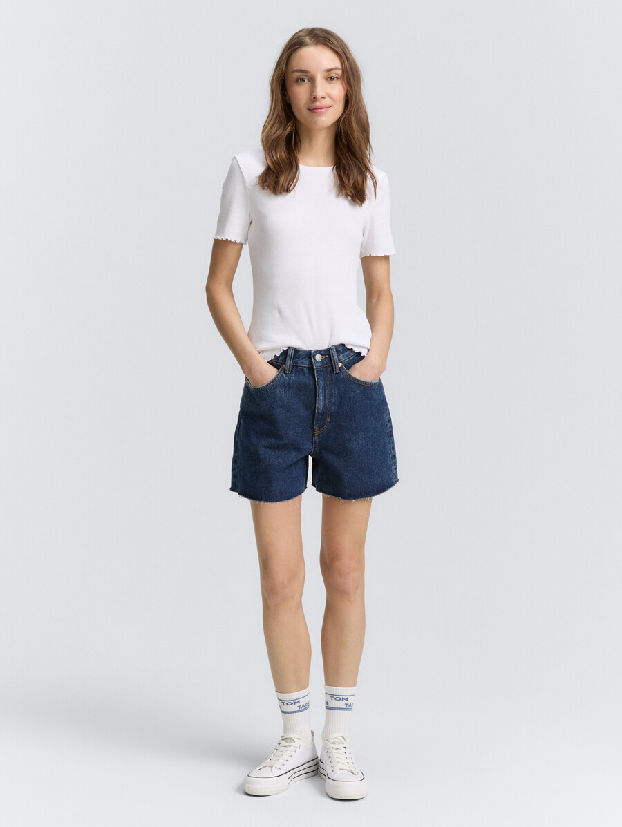 high waist mom jeans shorts