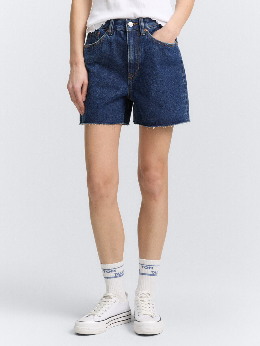 high waist mom jeans shorts