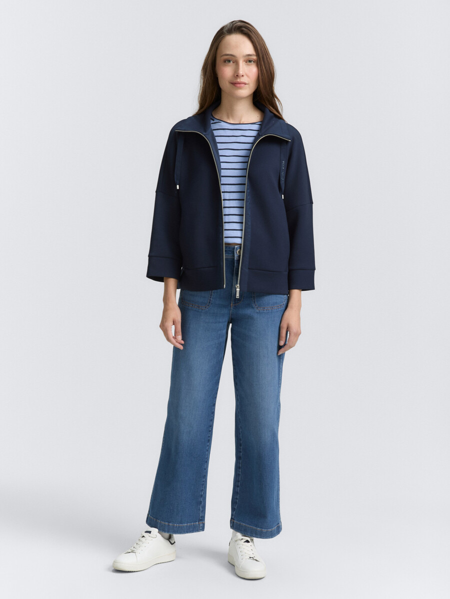 kastenförmig geschnittene scuba-sweatshirtjacke