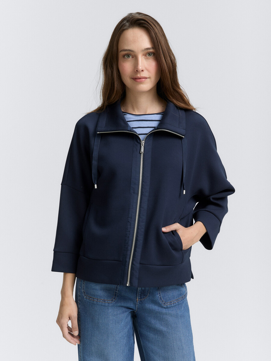 kastenförmig geschnittene scuba-sweatshirtjacke