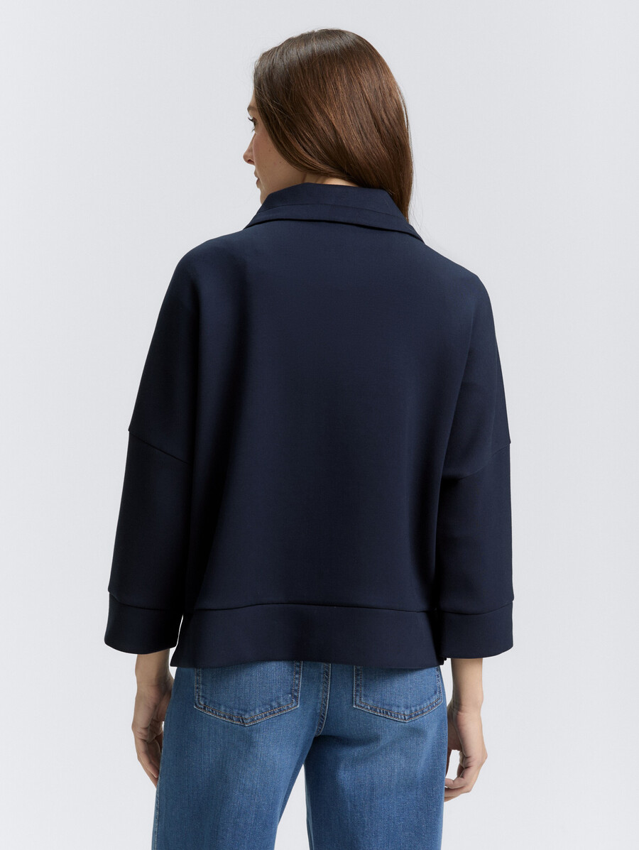 kastenförmig geschnittene scuba-sweatshirtjacke