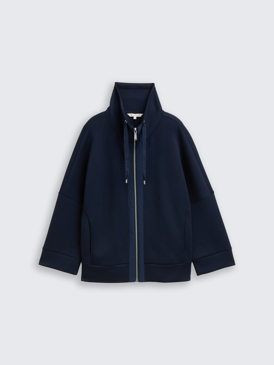 kastenförmig geschnittene scuba-sweatshirtjacke