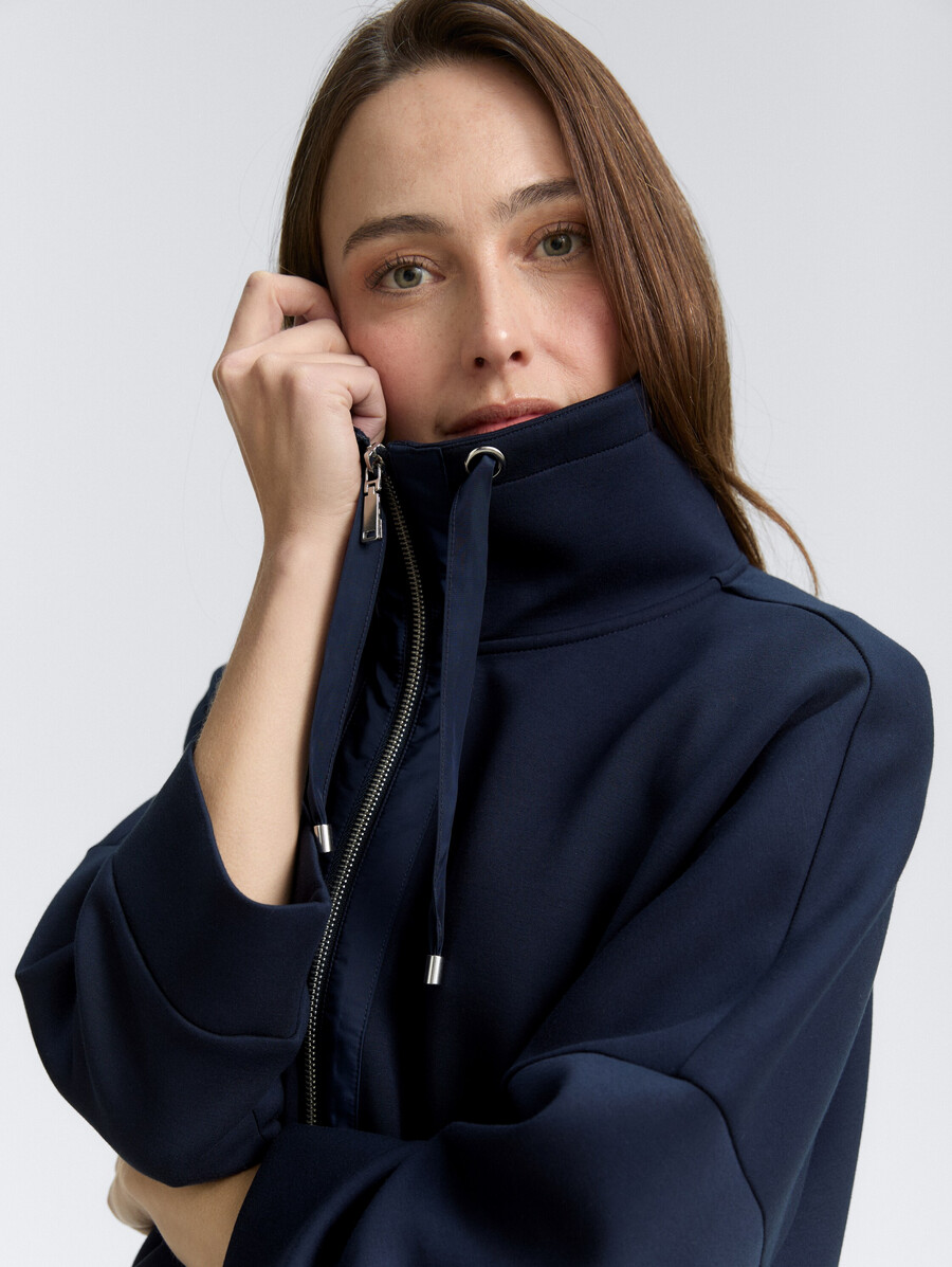 kastenförmig geschnittene scuba-sweatshirtjacke
