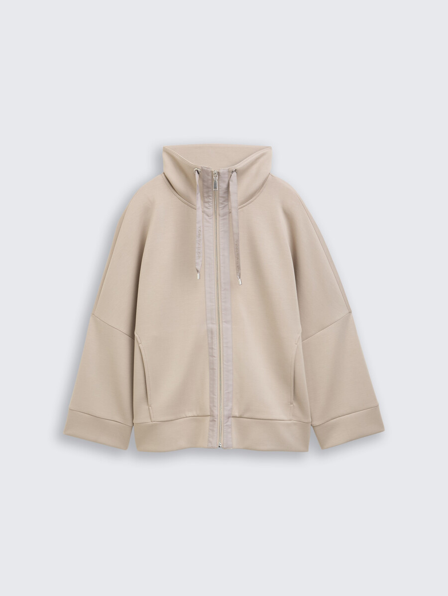 kastenförmig geschnittene scuba-sweatshirtjacke