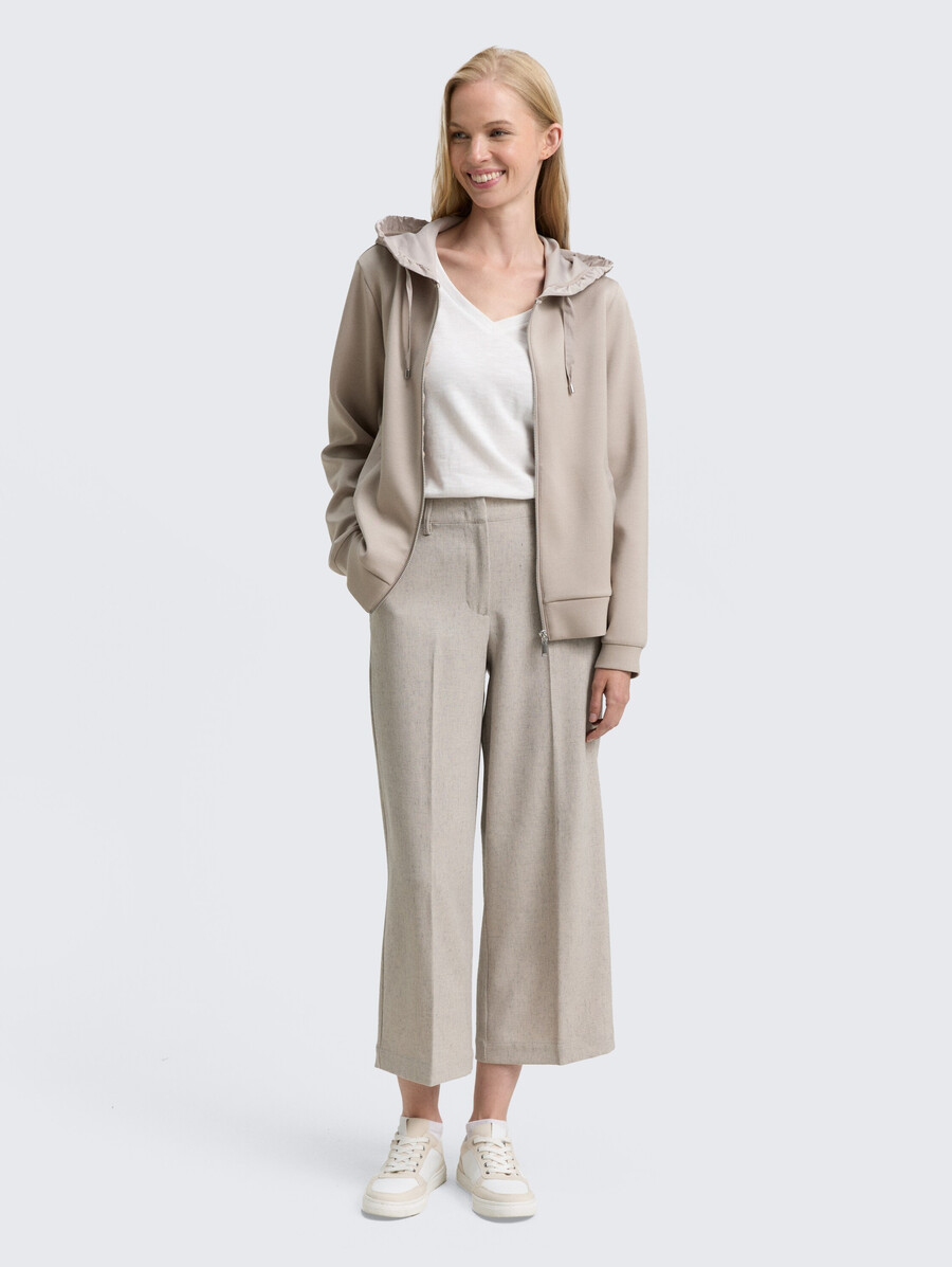 kapuzenpullover-jacke aus scuba-gewebe