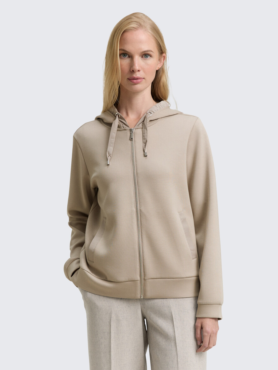 kapuzenpullover-jacke aus scuba-gewebe
