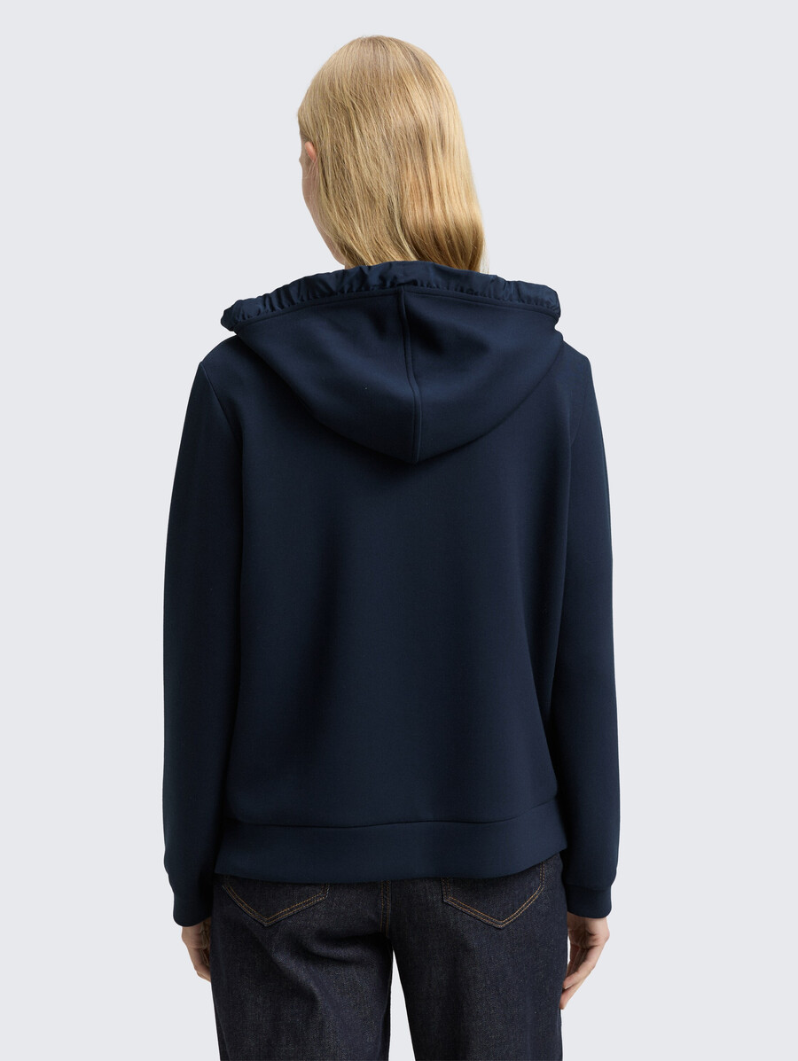 kapuzenpullover-jacke aus scuba-gewebe