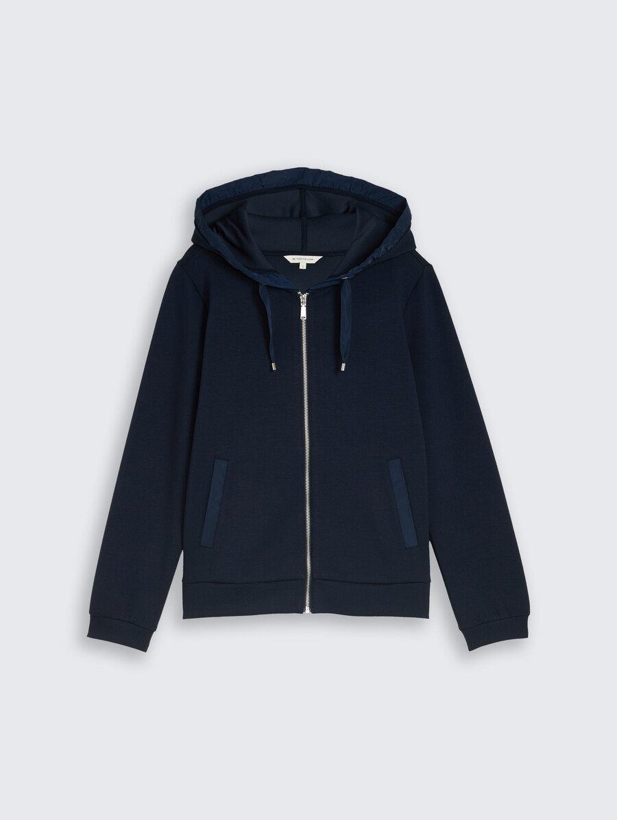 kapuzenpullover-jacke aus scuba-gewebe