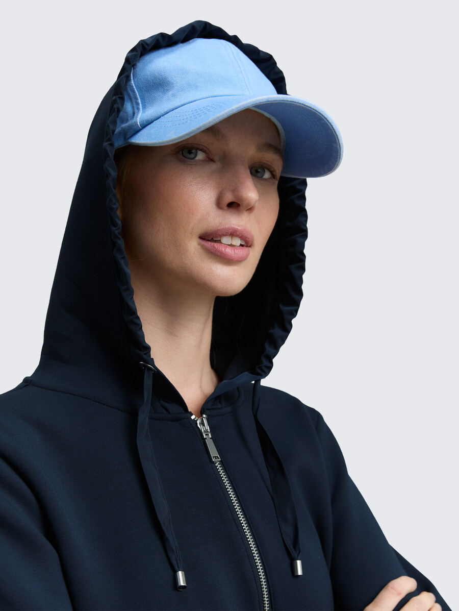 kapuzenpullover-jacke aus scuba-gewebe