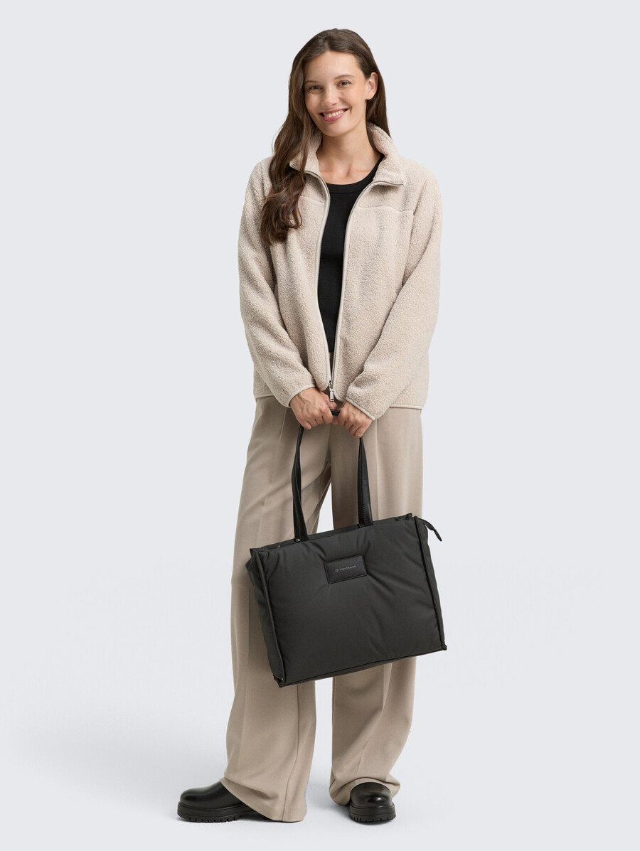 teddy-sweatjacke mit stehkragen