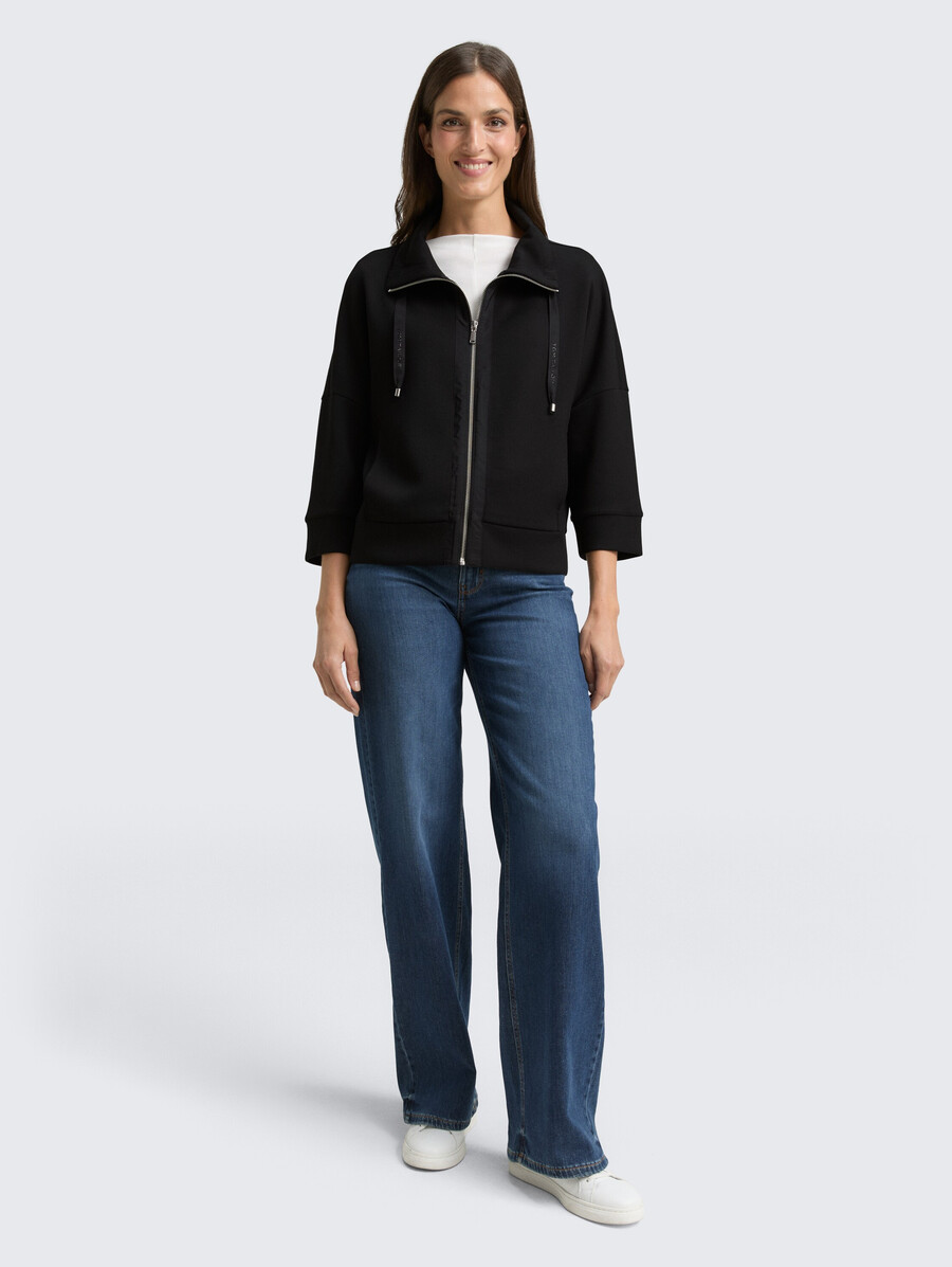 kastenförmig geschnittene scuba-sweatshirtjacke