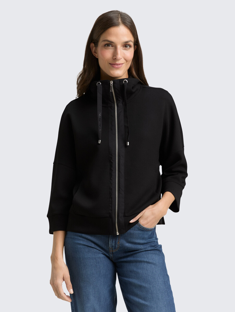 kastenförmig geschnittene scuba-sweatshirtjacke