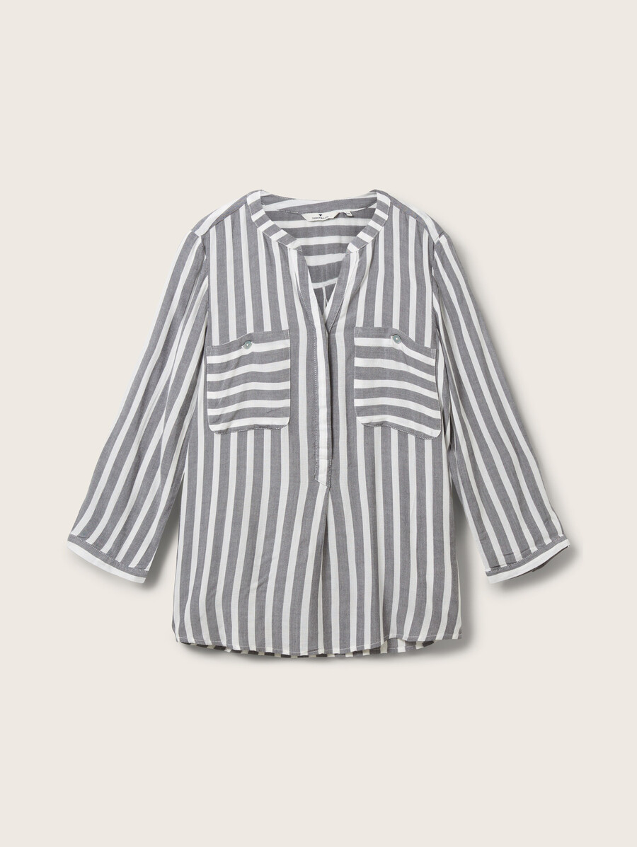 gestreifte bluse mit taschen