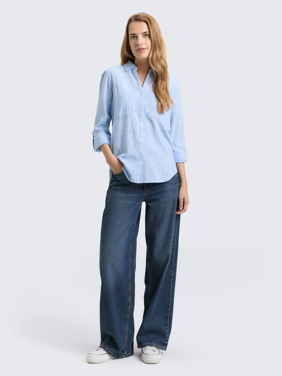 bluse mit brusttaschen