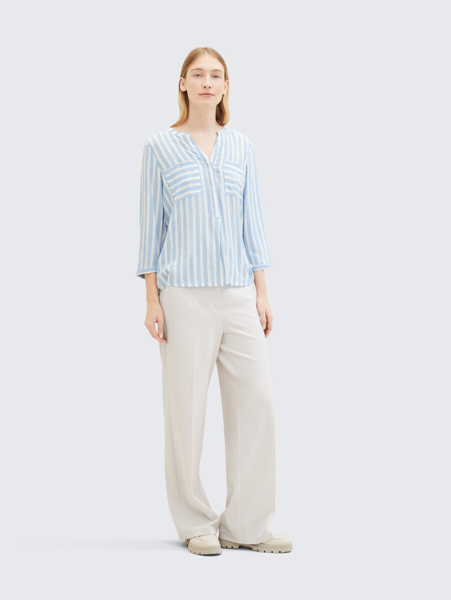 gestreifte bluse mit taschen