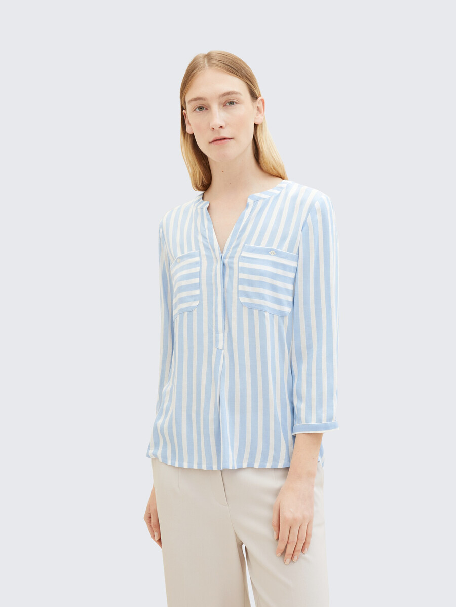 gestreifte bluse mit taschen