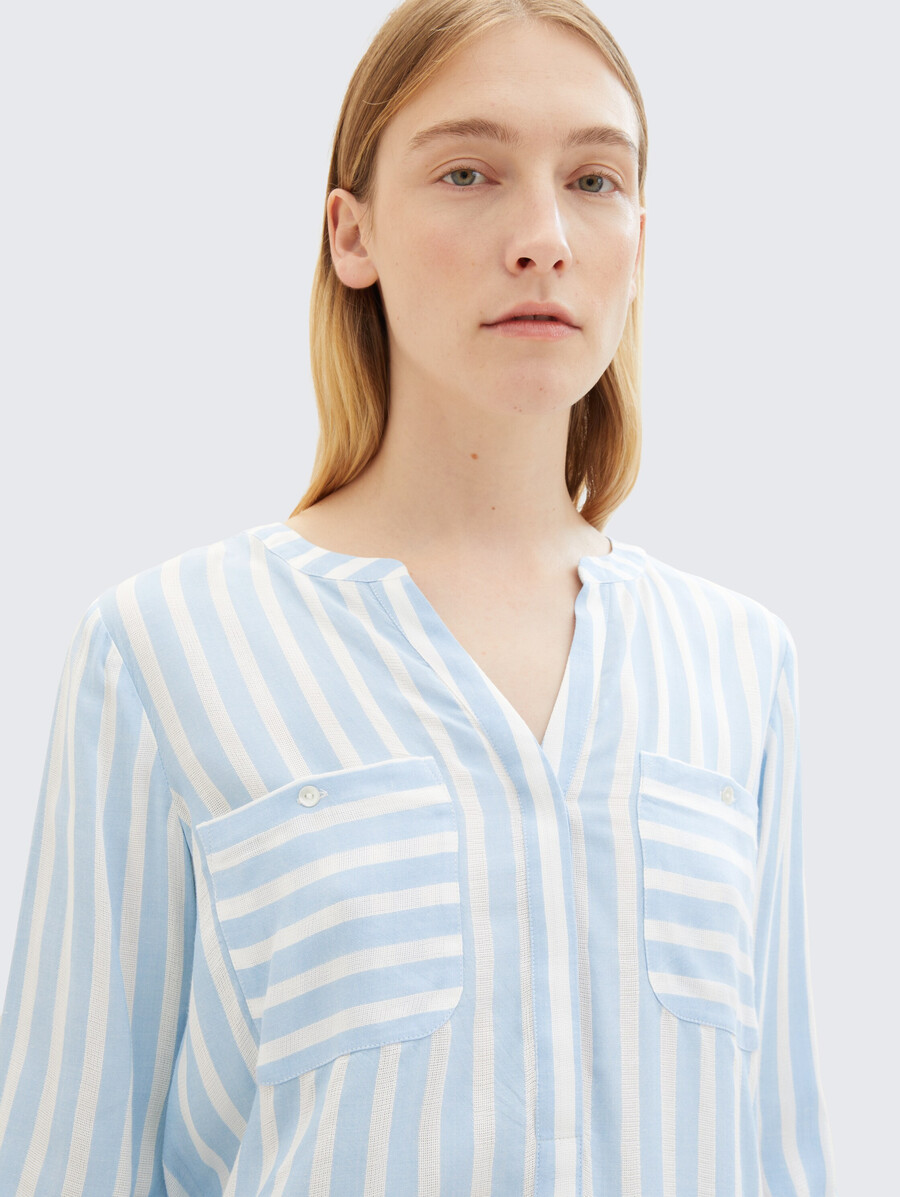 gestreifte bluse mit taschen