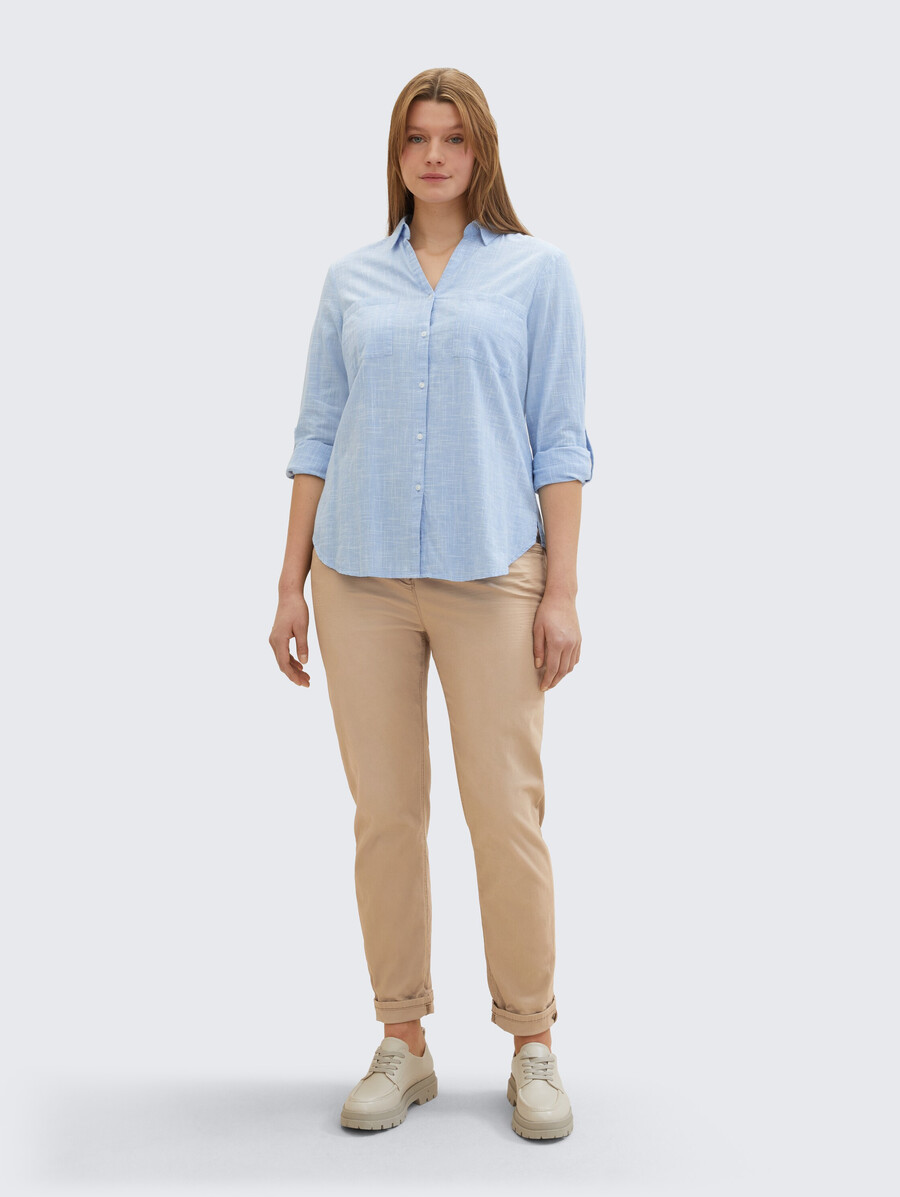 bluse in Übergröße mit brusttaschen
