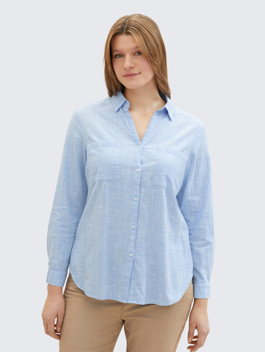 bluse in Übergröße mit brusttaschen