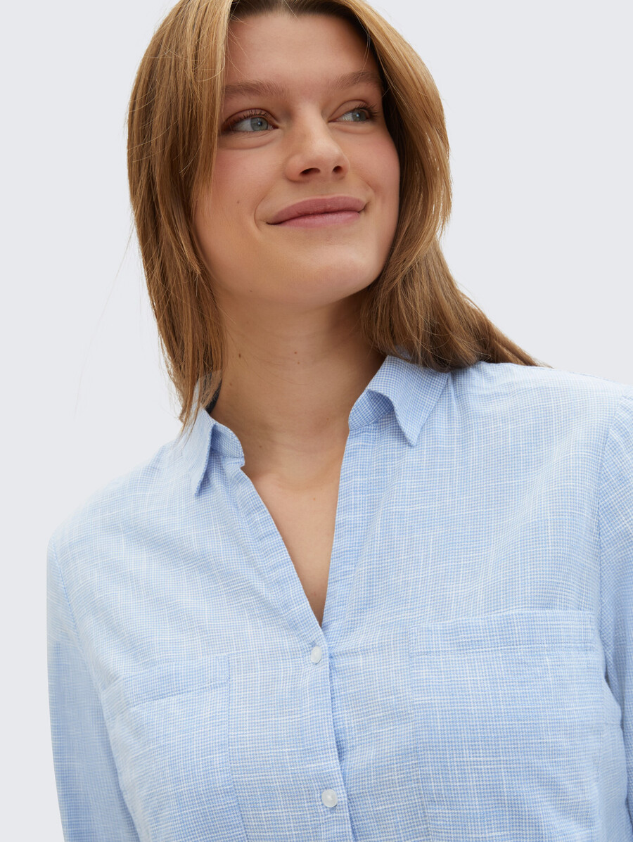 bluse in Übergröße mit brusttaschen