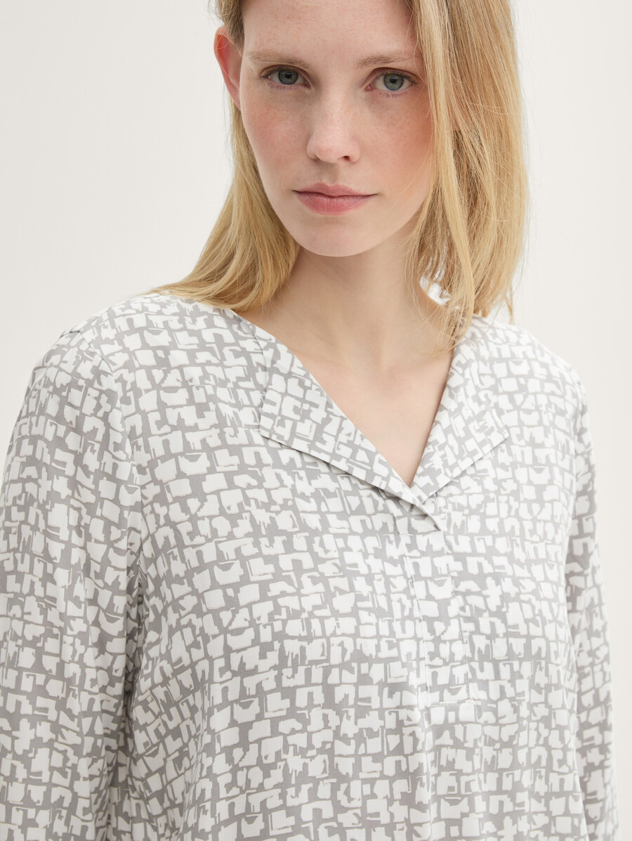 gemusterte bluse mit lenzing ecovero