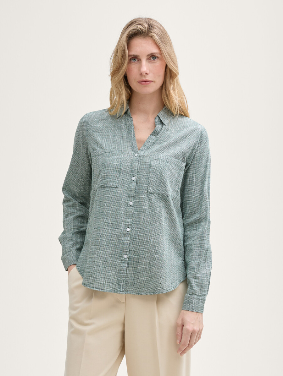 bluse mit brusttaschen