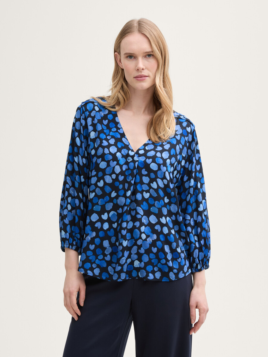 bluse mit v-ausschnitt