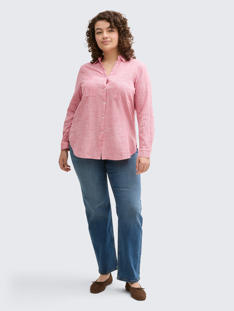 bluse in Übergröße mit brusttaschen