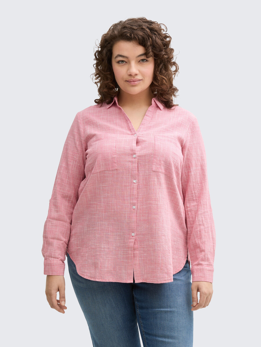 bluse in Übergröße mit brusttaschen