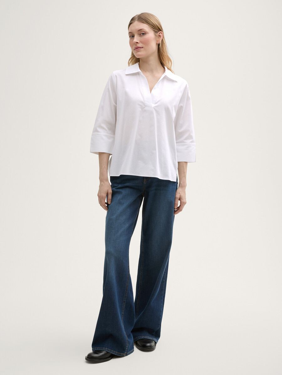 locker geschnittene bluse mit kragen