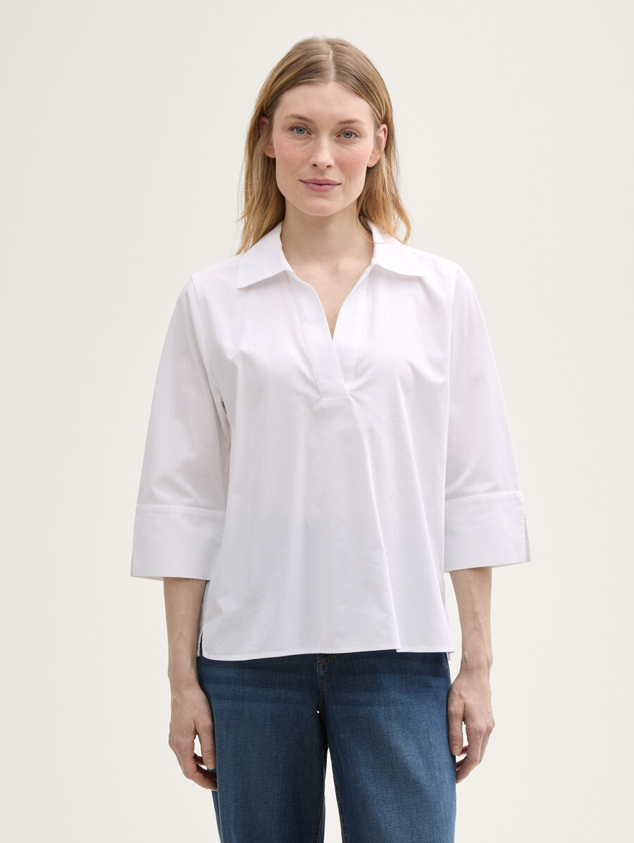 locker geschnittene bluse mit kragen