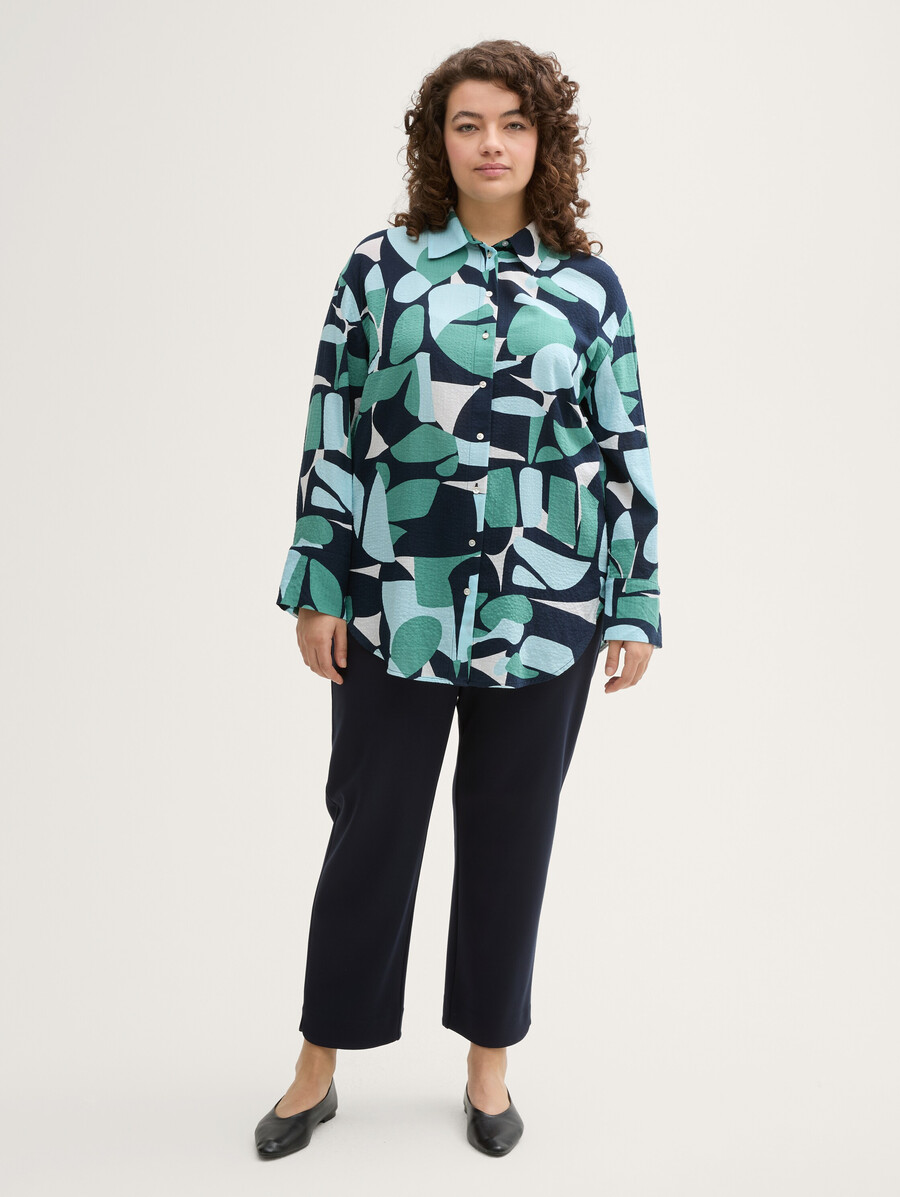 plus size – oversized gemusterte bluse