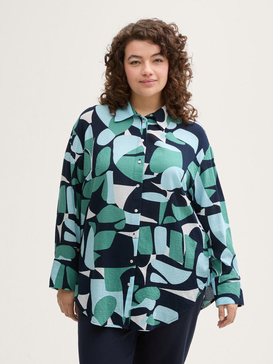 plus size – oversized gemusterte bluse