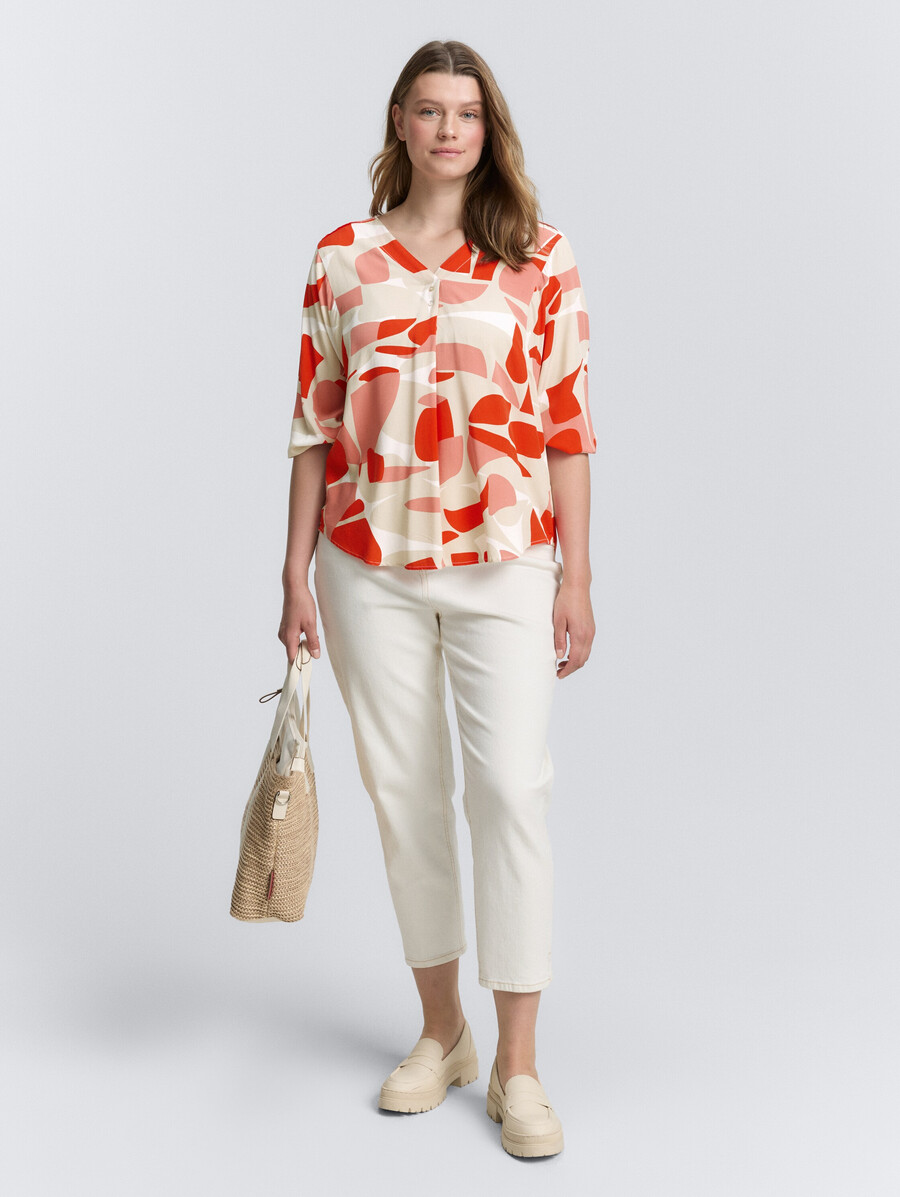 plus size - gemusterte bluse