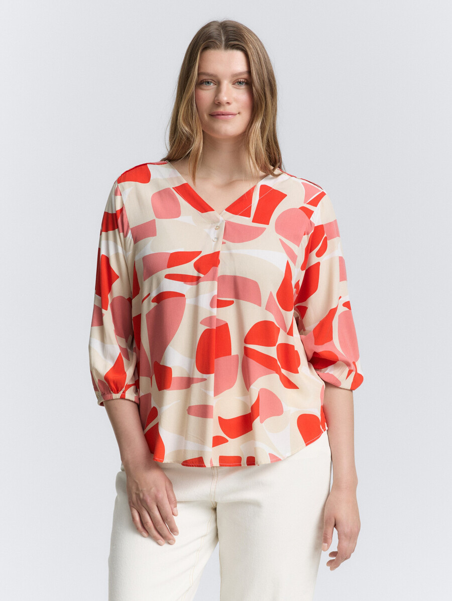 plus size - gemusterte bluse