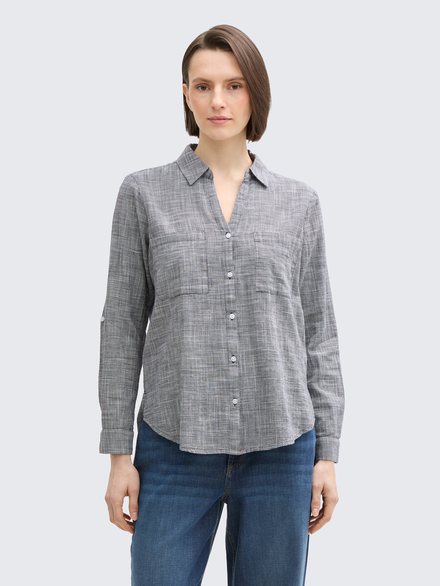 bluse mit brusttaschen