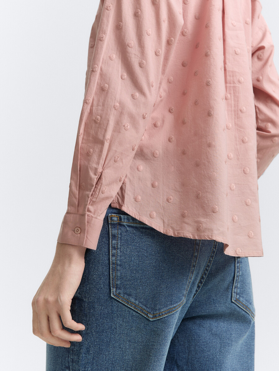 hemdbluse mit gepunkteter struktur