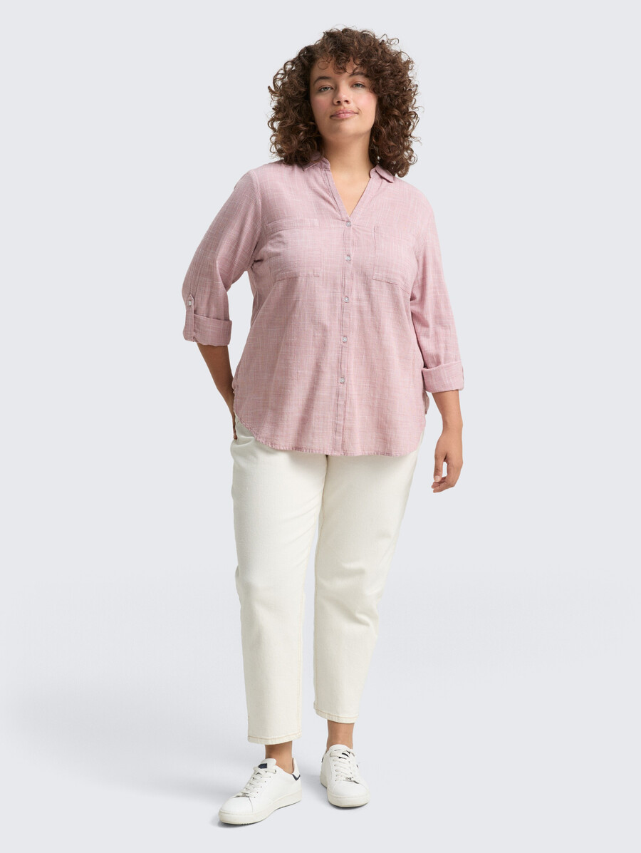 bluse in Übergröße mit brusttaschen