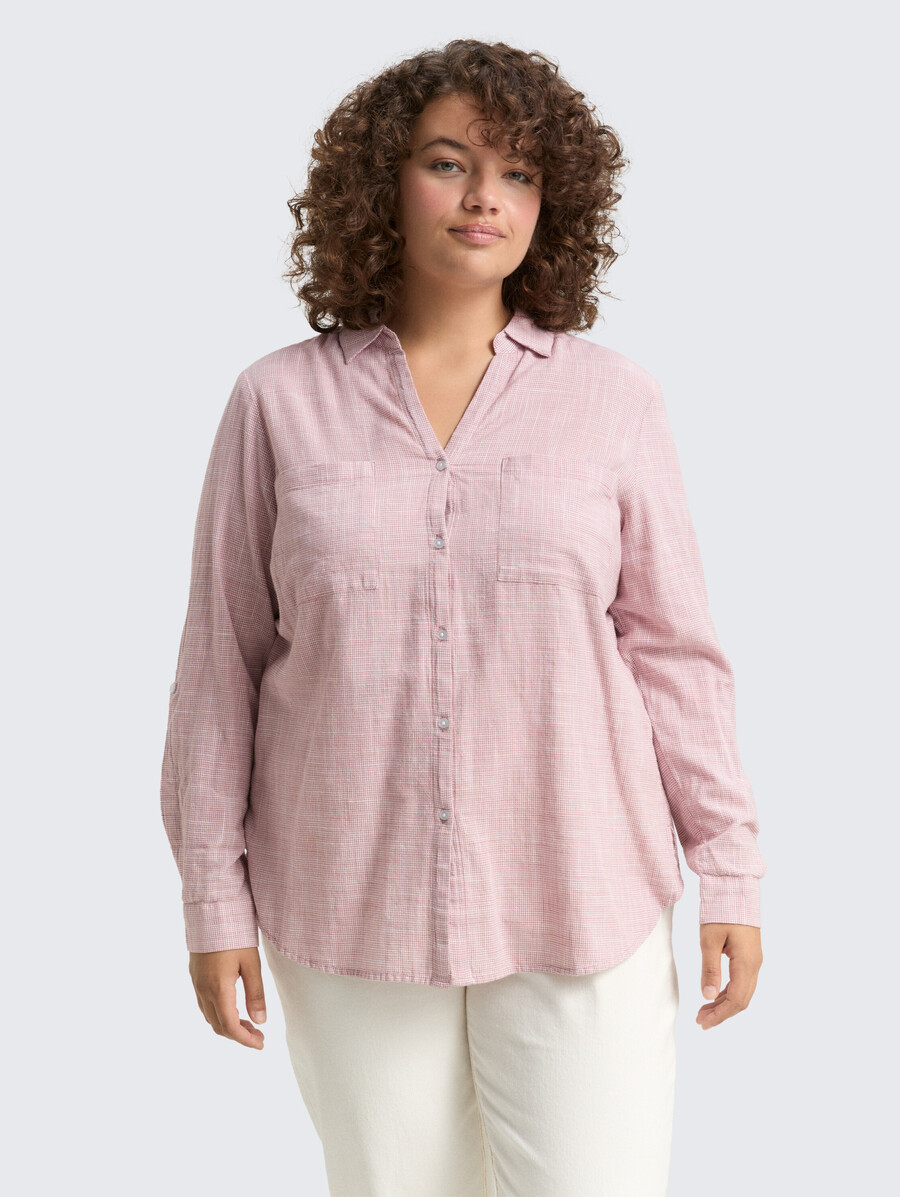 bluse in Übergröße mit brusttaschen